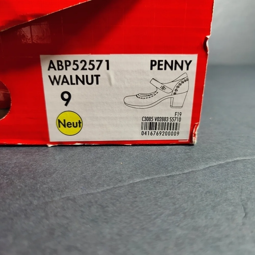 ABEO B.I.O. System Penny Walnut Mary Jane Leather Heels Women's Shoes Size 9M